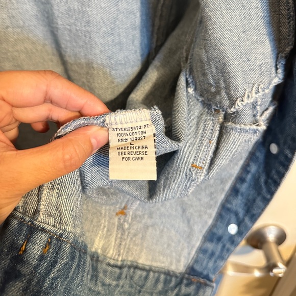 Angel Kiss Jean Jacket w Decorative Patches, Blue, Red & White, Sz Large - Picture 5 of 6